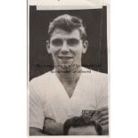 DUNCAN EDWARDS Postcard sized press photograph of Duncan Edwards with Kemsley Newspapers stamp on