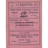 BRENTFORD - BURNLEY 1934 Large format Brentford home programme v Burnley, 17/11/1934, covers