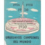 URUGUAY WORLD CUP/OLYMPICS Gatefold card issued in Uruguay in 1950 by Huracan celebrating the