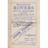 BLACKBURN - EVERTON 45-6 Blackburn home programme v Everton, 12/1/46, pencil score, changes noted.