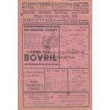 FOOTBALL IN SOUTH AFRICA 1935 Programme for Camps Bay v Park Villa 29/6/1935 in the Western Province