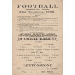 DULWICH - LEYTONSTONE 1920 Single sheet Dulwich Hamlet Reserves programme v Leytonstone, 31/1/