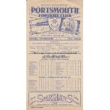 PORTSMOUTH / MIDDLESBROUGH Gatefold programme Portsmouth v Middlesbrough 8th September 1948. Some