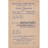 IPSWICH TOWN V MANSFIELD TOWN 1947 Programme for the League match at Ipswich on 7/4/1947, horizontal