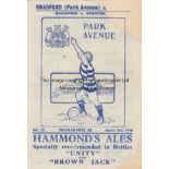 BRADFORD PA - EVERTON 45-6 Bradford Park Avenue home programme v Everton, 3/4/46, corners of the