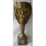 REPLICA WORLD CUP Metallic Replica Jules Rimet Trophy 10 inches high inscribed with the 1st