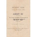 WARTIME 4 page small programme Army X1 v RAF X1 15th October 1944 played at Jackson Park in Ghana.