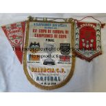 ARSENAL PENNANTS Three Arsenal pennants, a large pennant for the 1980 Cup-Winners Cup Final v