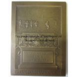 FRANCE - WALES 1933 A rectangular bronze medallion designed by Abel la Fleur who sculpted the