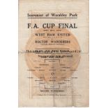 FA CUP FINAL 1923 4 Page Pirate Programme printed by Keene's One Night Cures for the first Cup Final