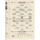 ENGLAND - BILLY WRIGHT England home programme v Scotland 11/4/59, Billy Wright won his 100th cap