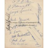 PRESTON 1937/38 Album page signed in ink by 12 Preston players. Most are PNE reserves and includes