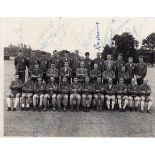1966 WORLD CUP ENGLAND AUTOGRAPHS A black & white 8.5" X 6.5" full team group of 31 including 27