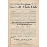 DARLINGTON - NEW BRIGHTON 49 Darlington home programme v New Brighton, 17/12/49, four page issue,