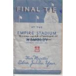 1935 CUP FINAL Official programme, 1935 Cup Final, Sheffield Wednesday v West Brom, cover creased,