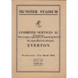 COMBINED SERVICES - EVERTON 46 Programme for game played in Munster, Germany, Combined Services (