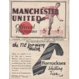 MANCHESTER UTD - EVERTON 1936-37 Manchester United home programme v Everton, 26/3/1937, fold, some
