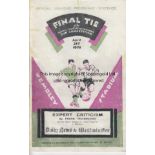 1928 CUP FINAL Official programme , 1928 Cup Final, Blackburn v Huddersfield, minor spine repairs to