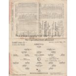 ARSENAL - MIDDLESBROUGH 1937-38 Arsenal home programme v Middlesbrough, 30/10/1937, fold, slight