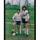 TOTTENHAM 2 Photos of Ricky Villa and Ossie Ardiles one colour and one black and white (action) both