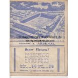 EVERTON - ARSENAL 1938-39 Everton home programme v Arsenal, 14/1/1939, the Champions elect played