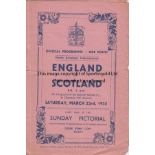 ENGLAND - SCOTLAND 1935 Programme for Amateur International, England v Scotland, 23/3/1935 at