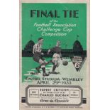 1933 CUP FINAL Official programme, 1933 Cup Final, Everton v Manchester City, score, scorers,