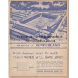 EVERTON - SUNDERLAND 1938-39 Everton home programme v Sunderland, 10/4/1939, ex bound volume, staple