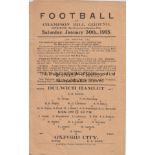 DULWICH - OXFORD CITY 1915 Four page Dulwich Hamlet home programme v Oxford City, 30/1/1915,