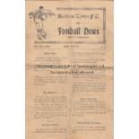 BURTON TOWN 1927 Burton Town six page programme, Reserves v Stafford Rangers, 19/2/1927, Stafford