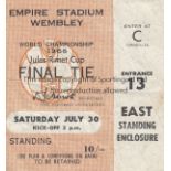 WORLD CUP FINAL 66 TICKET Match ticket for the 1966 World Cup Final, 30th July 1966 at Wembley. East