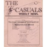 THE CASUALS 1929 Volume 1 Number 1 dated September 5th 1929 of "The Casuals Weekly News", devoted to