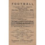 DULWICH - LONDON CALEDONIANS 1913 Single sheet Dulwich Hamlet home programme v London Caledonians,