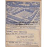 EVERTON - BOLTON 1938-39 Everton home programme v Bolton, 18/2/1939 , staple removed. Generally