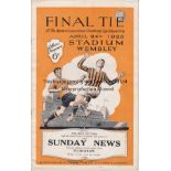 1926 CUP FINAL Official programme, 1926 Cup Final, Bolton v Manchester City, slight staple