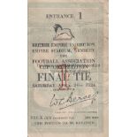 1924 CUP FINAL Match ticket for the 1924 Cup Final, Newcastle v Aston Villa. The first all-ticket