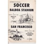 SAN FRANCISCO v WOLVES 63 San Francisco United home programme v Wolves, 9/6/63 at Balboa Stadium.,