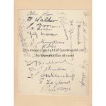 SHEFFIELD WEDNESDAY 1935 Album page signed by 20 Sheffield Wednesday players including eight of