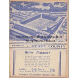 EVERTON - DERBY 1938-39 Everton home programme v Derby, 26/12/1938, ex bound volume. Generally good