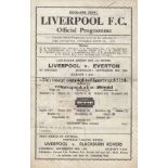 LIVERPOOL - EVERTON 45 Liverpool home programme v Everton, 26/9/45, Lancashire Senior Cup, minor