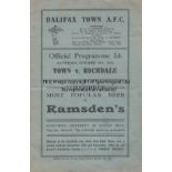 HALIFAX - ROCHDALE 1935 Halifax Town home programme v Rochdale, 5/10/1935, slight fold, very minor