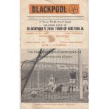 1958 AUSTRALIA v BLACKPOOL Australia v Blackpool / New South Wales v Blackpool double souvenir