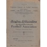 FOOTBALL IN FRANCE Official rules handbook of the French Football association for season 1929/30