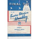 1936 CUP FINAL Official programme , 1936 Cup Final, Arsenal v Sheffield United, fold, spine