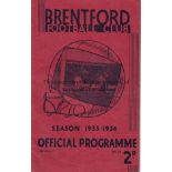 BRENTFORD - WOLVES 1935-36 Brentford home programme v Wolves, 1/2/1936, score noted, a couple of