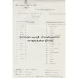 REAL MADRID - TOTTENHAM 1984 Photocopied team sheet Real Madrid v Tottenham , 12/9/1984, official