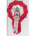 1957- MANCHESTER UNITED Manchester United Cup Final rosette, 1957, red and white and "Babes" on