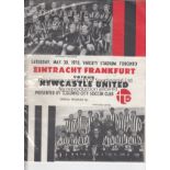 1970 EINTRACHT FRANKFURT v NEWCASTLE Eintracht Frankfurt v Newcastle official programme for the