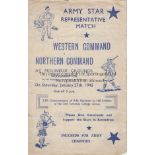 WESTERN COMMAND 45 Four page programme, Western Command v Northern Command, 27/1/45 at Molineux,