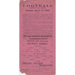 DULWICH - CHILTON COLLIERY 1924 Single sheet Dulwich Hamlet home programme v Chilton Colliery